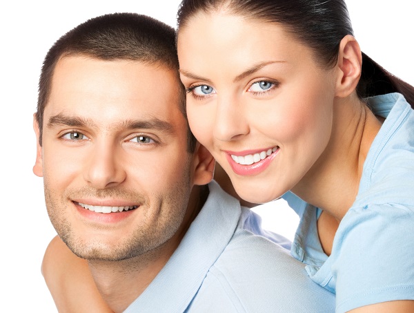 Young couple with attractive smiles