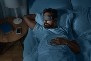 People,,Bedtime,And,Rest,Concept, ,Indian,Man,In,Eye